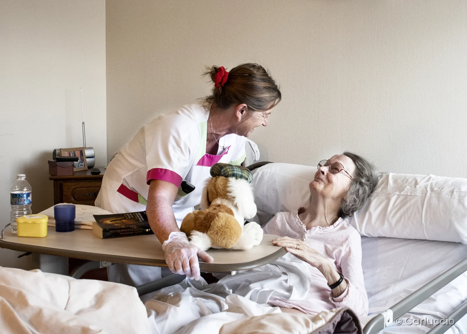Accompagnement d'une résidente alitée