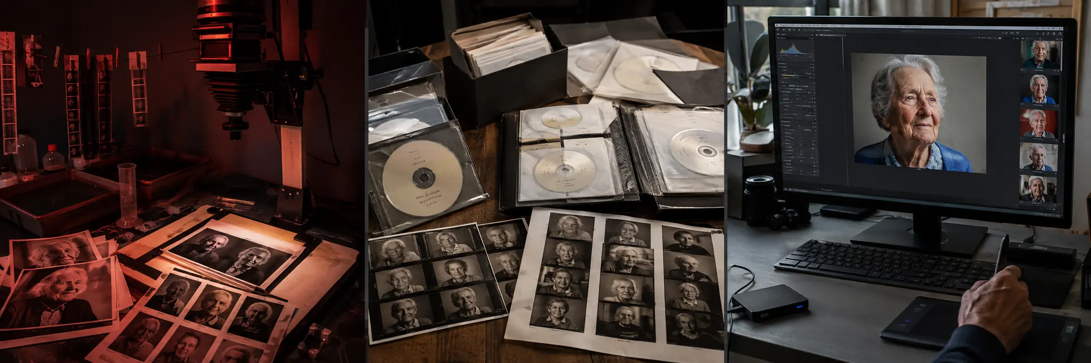 Évolution des archives photographiques de Didier Carluccio, du laboratoire argentique au traitement numérique